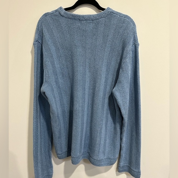 Chaps blue 100% cotton long sleeve knit pullover warm sweater Men’s Size XL - Picture 2 of 7